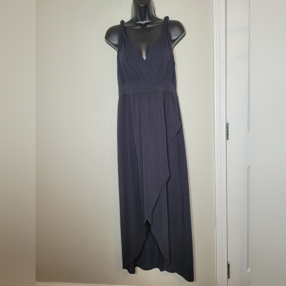Garnet Hill Black Jersey Knit Maxi Dress sz 8 - Picture 1 of 9